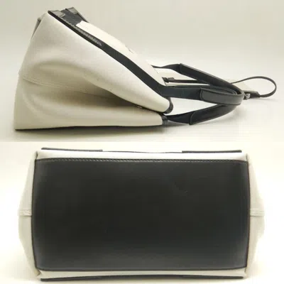 Pre-owned Balenciaga Black Ivory Canvas Leather Tote Bag ()