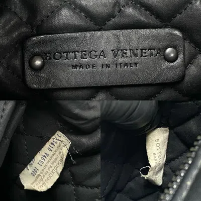 Pre-owned Bottega Veneta Black Leather Boston Bag Handbag Tote Bag ()