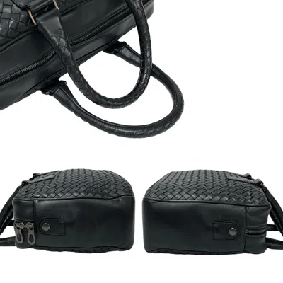 Pre-owned Bottega Veneta Black Leather Boston Bag Handbag Tote Bag ()