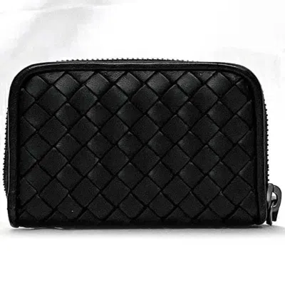 Pre-owned Bottega Veneta Black Leather Coin Purse/coin Case ()