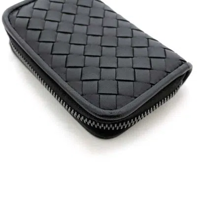 Pre-owned Bottega Veneta Black Leather Coin Purse/coin Case ()