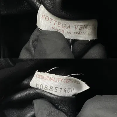 Pre-owned Bottega Veneta Black Silver Leather Handbag Pouch Shoulder Bag ()