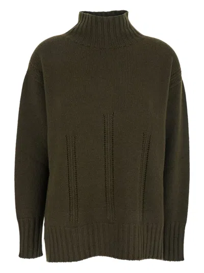 Tom Ford Long-sleeved Mock Neck Cashmere Sweater In Green