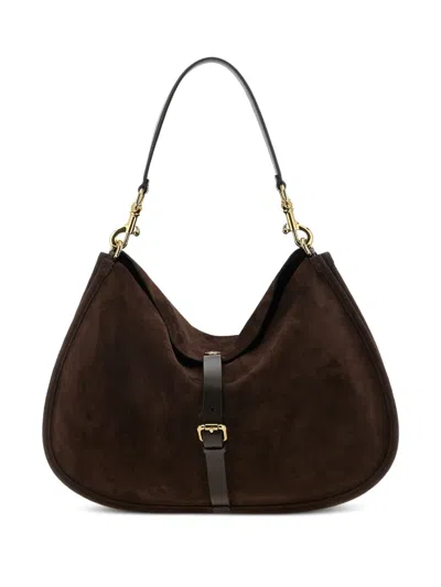 Etro Suede Shoulder Bag In Brown