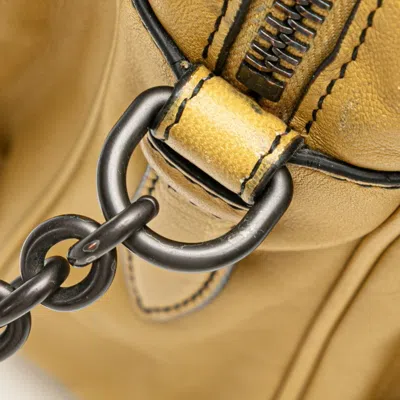 Pre-owned Bottega Veneta Intrecciato Yellow Leather Shoulder Bag ()