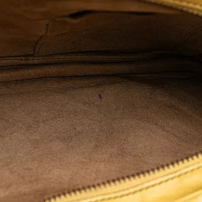 Pre-owned Bottega Veneta Intrecciato Yellow Leather Shoulder Bag ()