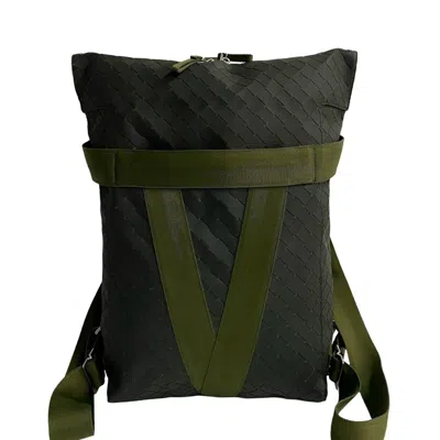 Pre-owned Bottega Veneta Khaki Nylon Rubber Backpack ()