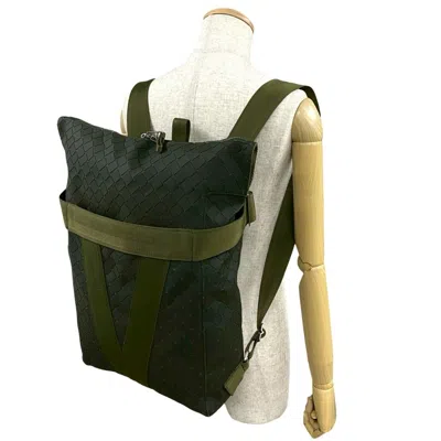 Pre-owned Bottega Veneta Khaki Nylon Rubber Backpack ()