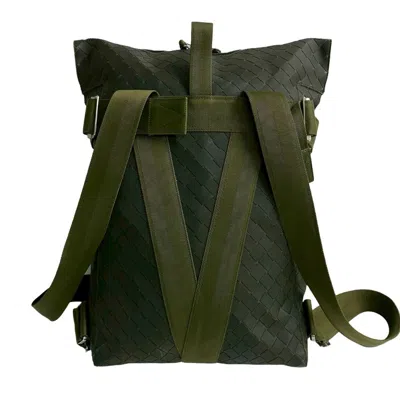 Pre-owned Bottega Veneta Khaki Nylon Rubber Backpack ()