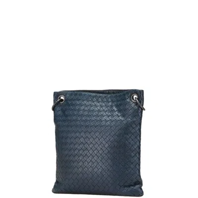 Pre-owned Bottega Veneta Navy Black Leather Shoulder Bag ()
