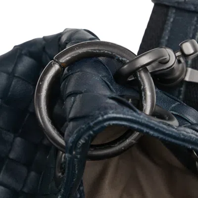 Pre-owned Bottega Veneta Navy Black Leather Shoulder Bag ()