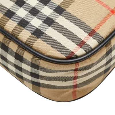 Pre-owned Burberry Beige Multi-color Canvas Leather Shoulder Bag ()