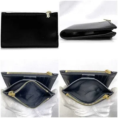 Pre-owned Burberry Black Leather Coin Purse/coin Case ()