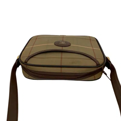 Pre-owned Burberry Brown Khaki Canvas Leather Shoulder Bag ()