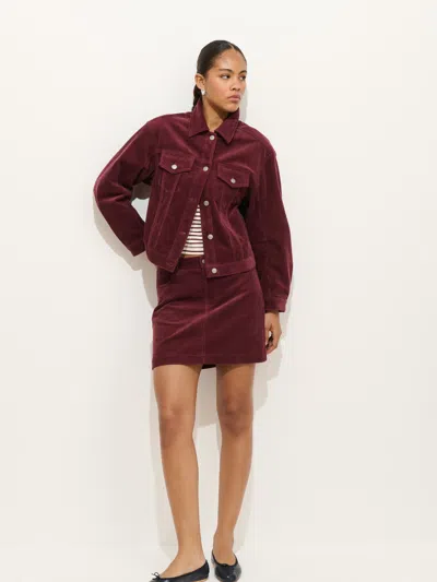 Alex Mill Camden Skirt In Corduroy In Burgundy