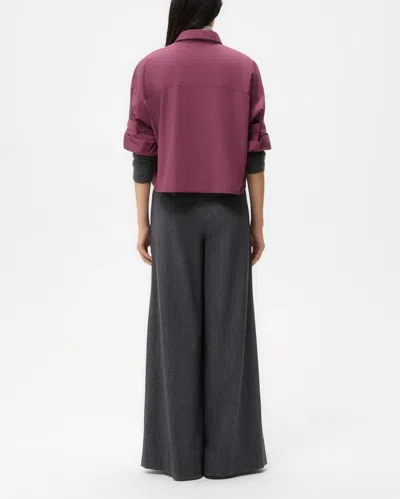 Twp Next Ex Shirt In Super Compact Poplin In Burgundy