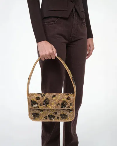 Staud Tommy Beaded Bag Vintage Floral In Brown