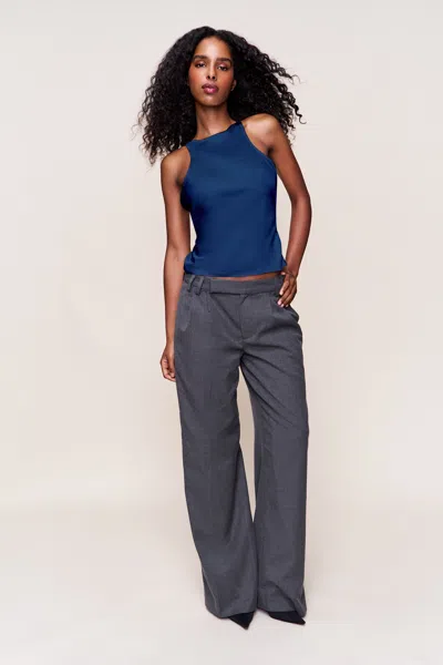 Danielle Guizio Ny Regine Cowl Neck Top In Blue