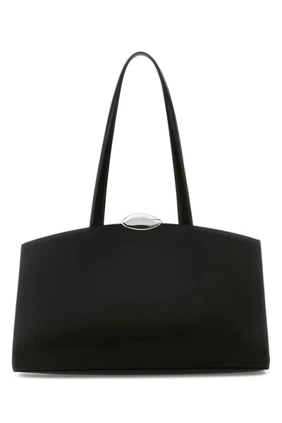 Benedetta Bruzziches Structured Leather Shopping Bag With Top Handle In Black