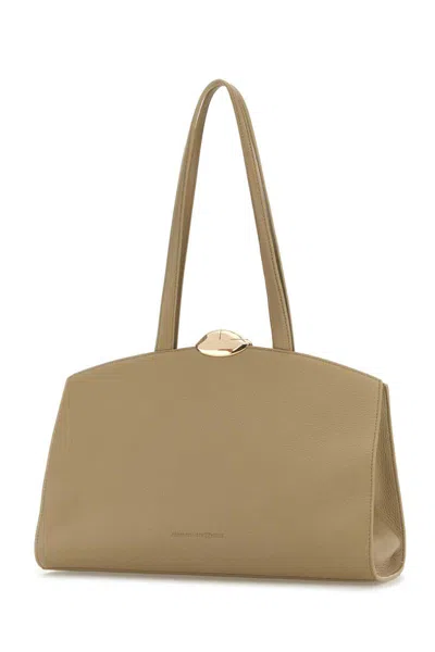 Benedetta Bruzziches Beige Leather Serena Shopping Bag In Brown