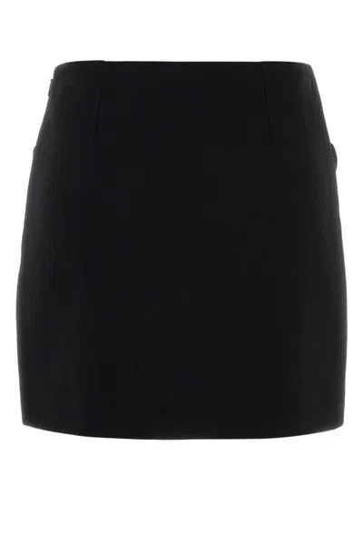 Versace Chic Fitted Mini Skirt With Embellished Pockets In Multi
