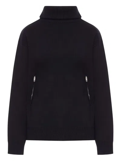 Balenciaga Reversible Sweater With High Collar And Pockets In Black