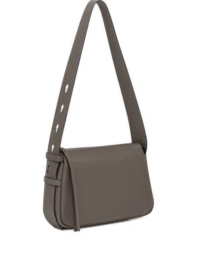 Tory Burch Small Romy Leather Shoulder Bag In Gray