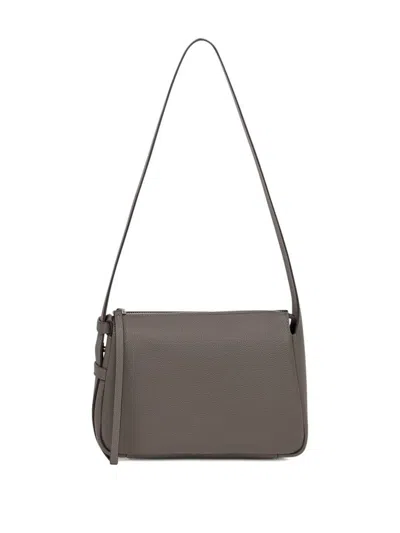 Tory Burch Small Romy Leather Shoulder Bag In Gray