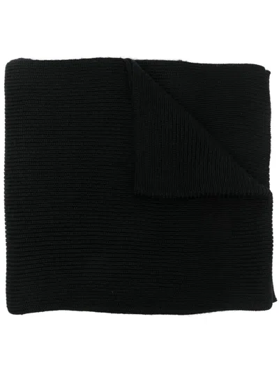 Polo Ralph Lauren Embroidered-logo Knitted Scarf In Schwarz