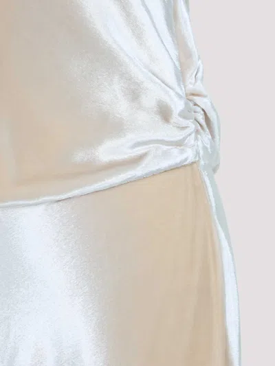 Alberta Ferretti One-shoulder Maxi Dress With Draped Sleeve In White