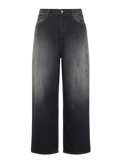 Acne Studios Trafalgar Wide Leg Jeans With Faded Effect In Black
