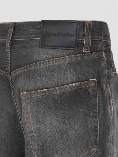 Acne Studios Trafalgar Wide Leg Jeans With Faded Effect In Black
