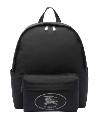 Burberry Black Backpack With Spacious Design And Padded Straps