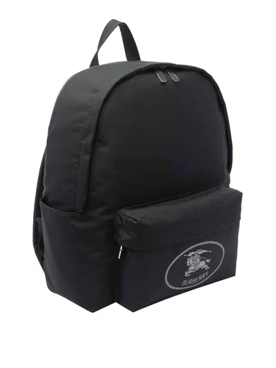 Burberry Black Backpack With Spacious Design And Padded Straps