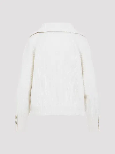 Brunello Cucinelli Sequined Cotton-blend Polo Sweater In White