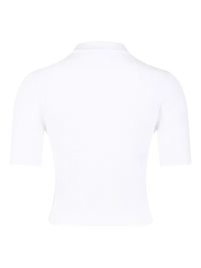 Balmain Crewneck Ribbed Cardigan Short Sleeves In White