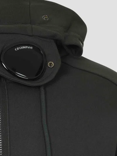 C.p. Company Structured Black Hoodie With Integrated Goggles In Gray