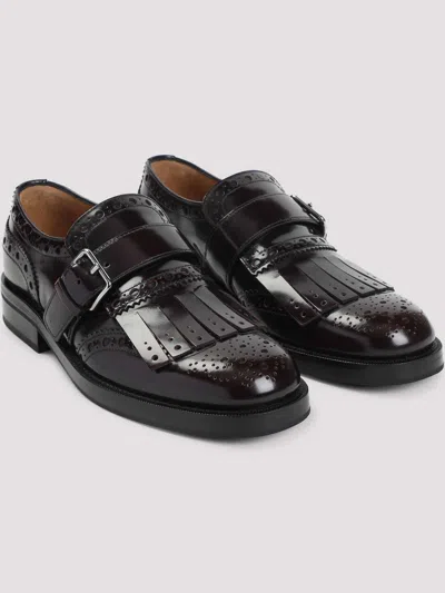 Church's Burgundy Leather Monk Phillis Formal Shoes In Burgundy