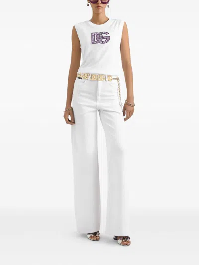Dolce & Gabbana Women Logo Cotton T-shirt In White