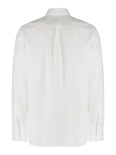 Dolce & Gabbana White Regular Solid Shirt In Purple