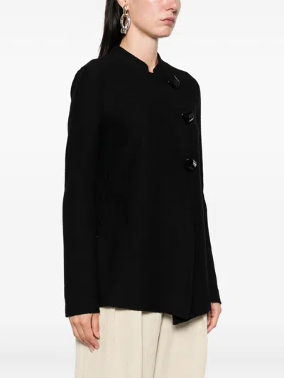 Emporio Armani Cotton Single-breasted Jacket In Black