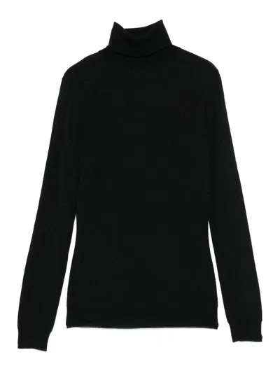 Elisabetta Franchi Wool Blend Turtle-neck Sweater In Black