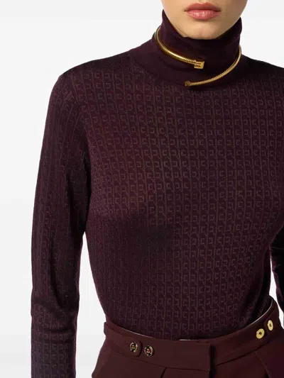 Elisabetta Franchi Tricot Sweater In Red