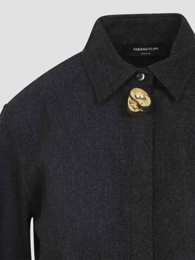 Fabiana Filippi Button-detailed Patch-pocket Cardigan In Black