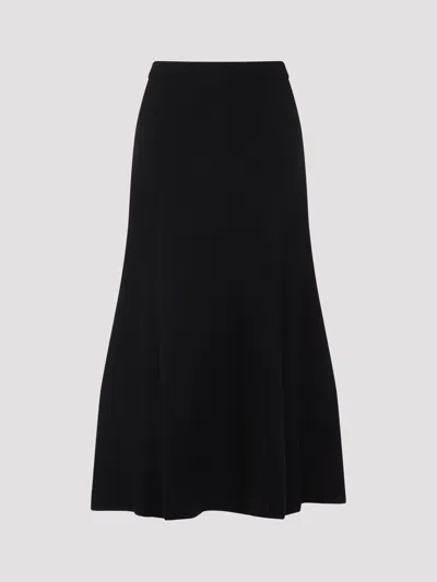 Fabiana Filippi Flared High-waisted Wool Silk Cashmere Skirt In Black