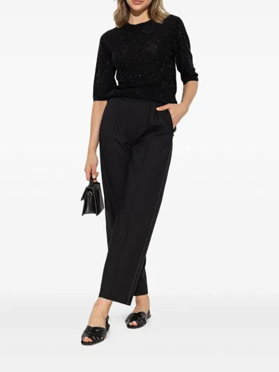 Fabiana Filippi Short Sleeve Sweater In Black