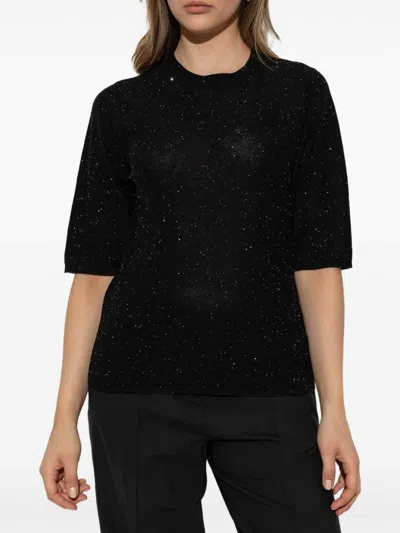 Fabiana Filippi Short Sleeve Sweater In Black