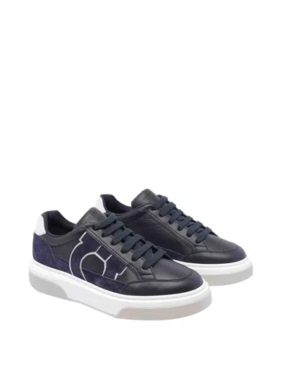 Ferragamo Cassina Gan 2 Low Top Sneakers In Blue