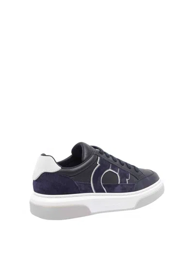 Ferragamo Cassina Gan 2 Low Top Sneakers In Blue