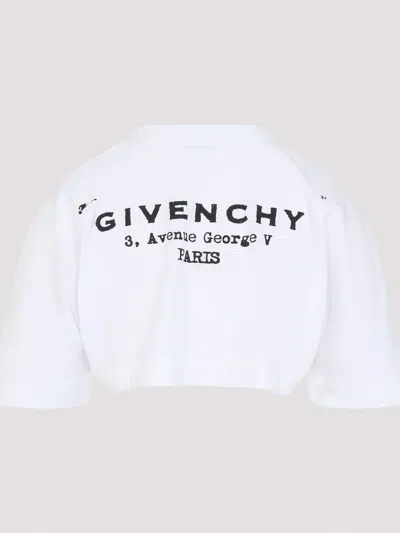 Givenchy Cropped Fit T-shirt In Cotton With Stamp Print Clothing In White